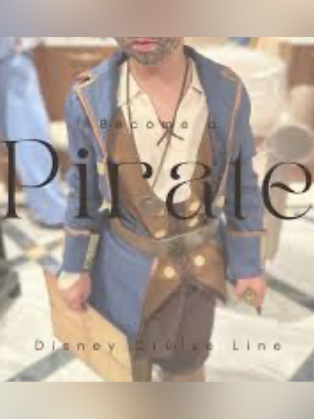 Disney Cruise line Pirate coat lined navy blue Jacket only w Brass satin gold